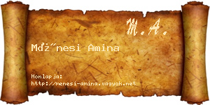 Ménesi Amina névjegykártya